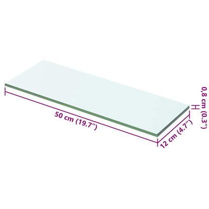 Shelves 2 pcs Panel Glass Clear 50x12 cm