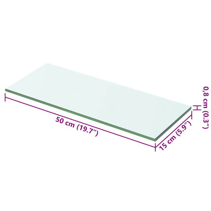Shelves 2 pcs Panel Glass Clear 50x15 cm