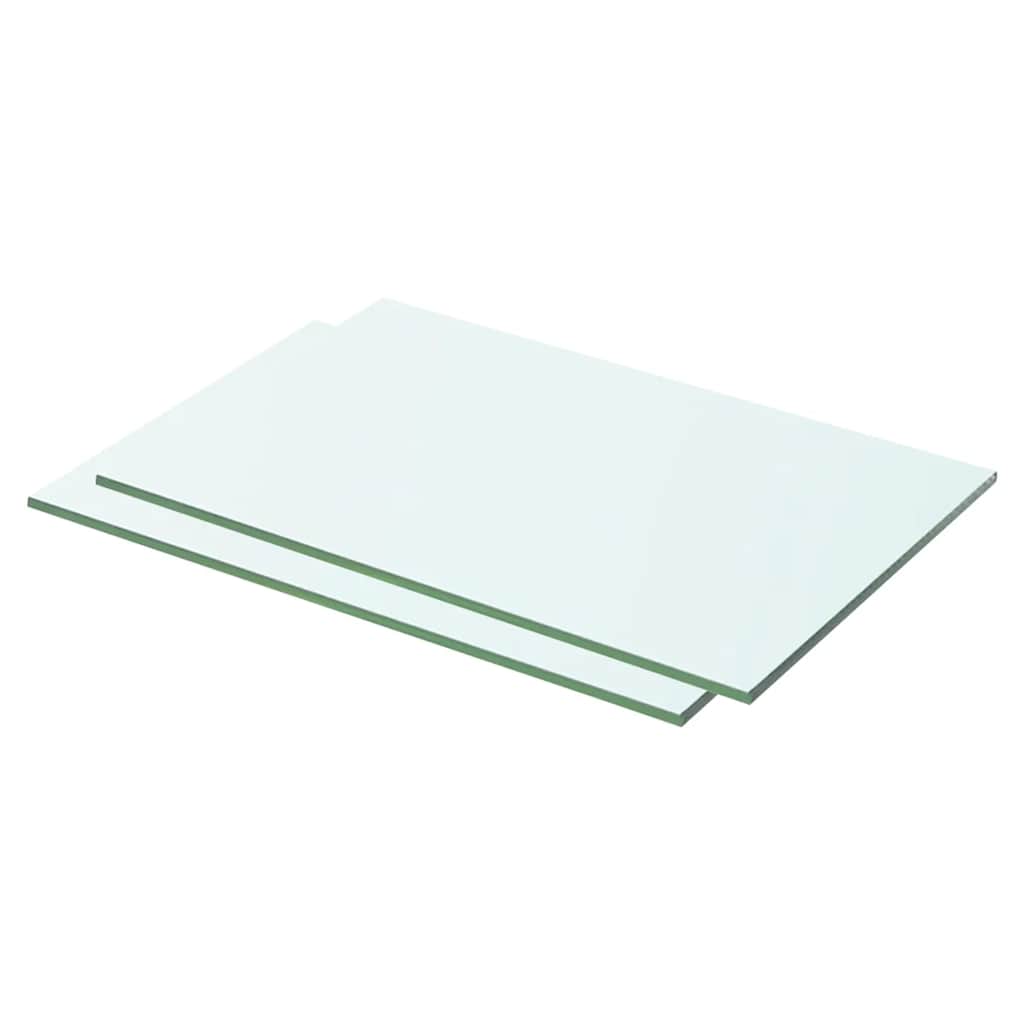 Shelves 2 pcs Panel Glass Clear 50x25 cm