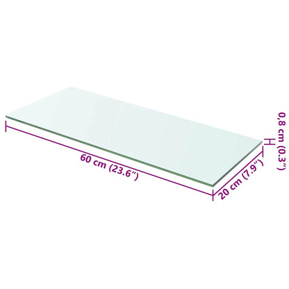 Shelves 2 pcs Panel Glass Clear 60x20 cm