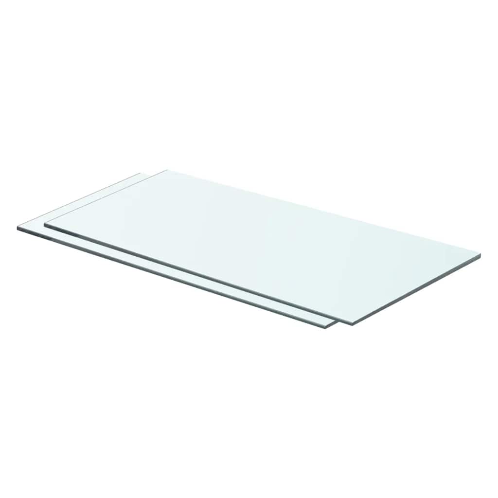 Shelves 2 pcs Panel Glass Clear 60x25 cm