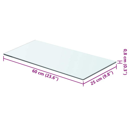 Shelves 2 pcs Panel Glass Clear 60x25 cm