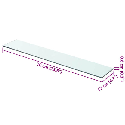 Shelves 2 pcs Panel Glass Clear 70x12 cm