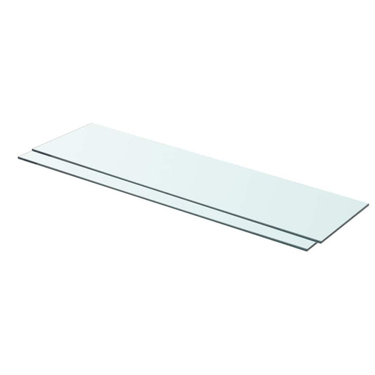Glass Panel | Set of 2 | Clear | Tempered Glass | 80x20 cm | Durable
