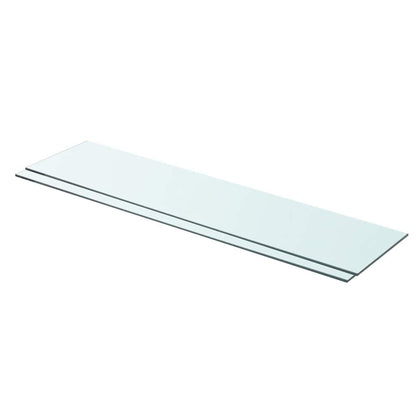 Shelves 2 pcs Panel Glass Clear 90x20 cm