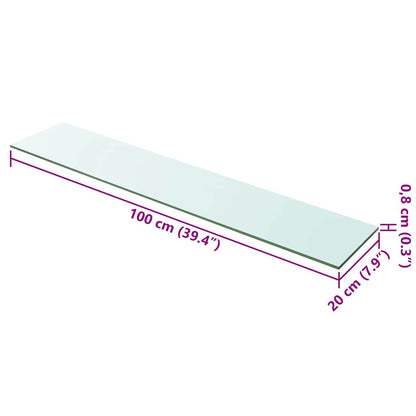 Shelves 2 pcs Panel Glass Clear 100x20 cm