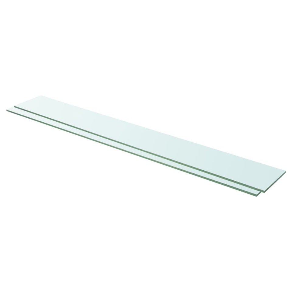 Shelves 2 pcs Panel Glass Clear 110x15 cm