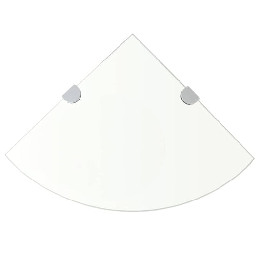 Corner Shelf | Set of 2 | Clear | Tempered glass | 35x35 cm