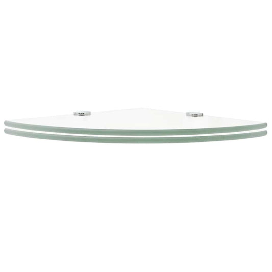 Corner Shelf | Set of 2 | Clear | Tempered glass | 35x35 cm