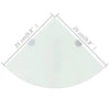 Corner Shelves 2 pcs with Chrome Supports Glass White 25x25 cm