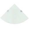 Corner Shelves 2 pcs with Chrome Supports Glass White 35x35 cm