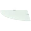 Corner Shelves 2 pcs with Chrome Supports Glass White 35x35 cm