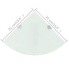 Corner Shelves 2 pcs with Chrome Supports Glass White 35x35 cm