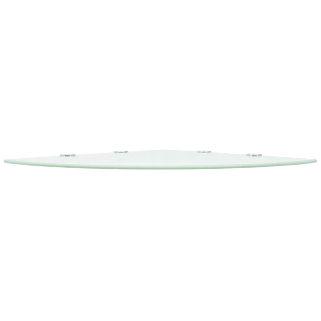Corner Shelves 2 pcs with Chrome Supports Glass White 45x45 cm