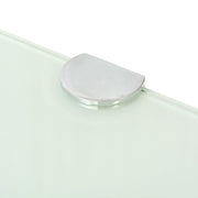 Corner Shelves 2 pcs with Chrome Supports Glass White 45x45 cm