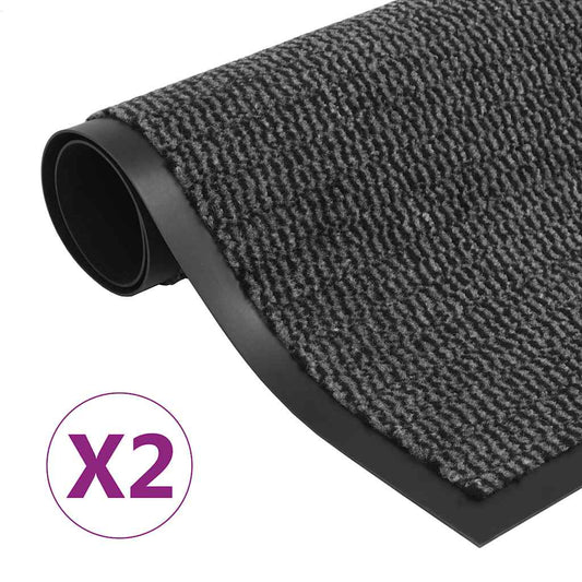 Door Mat | Set of 2 | Anthracite | Tufted fabric with rubber backing