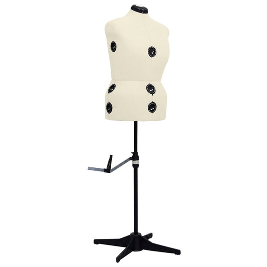 Dress Form | Cream and Black | Polyester, ABS | L | Height-Adjustable
