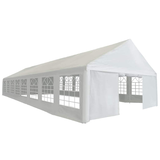 Party Tent | White | Polyethylene, Powder-Coated Steel | Large