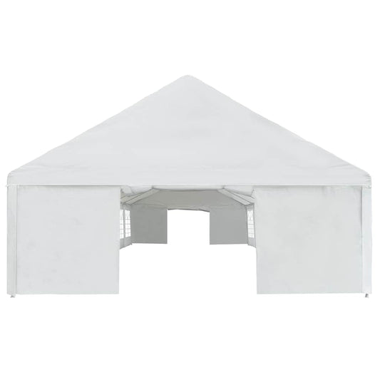 Party Tent | White | Polyethylene, Powder-Coated Steel | Large
