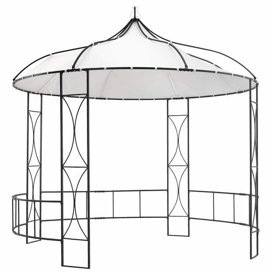 Gazebo | White and black | Fabric (100% polyester), Powder-coated iron