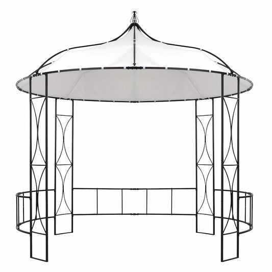 Gazebo | White and black | Fabric (100% polyester), Powder-coated iron