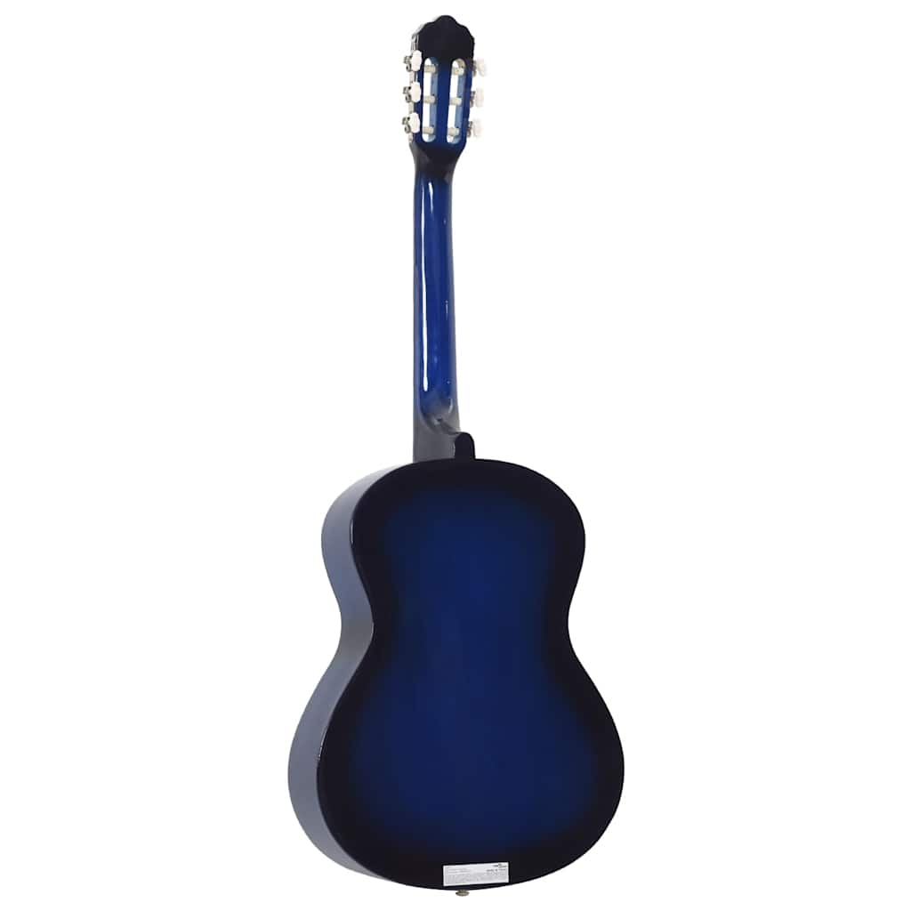 12 Piece Classical Guitar Beginner Set Blue 4/4 39"