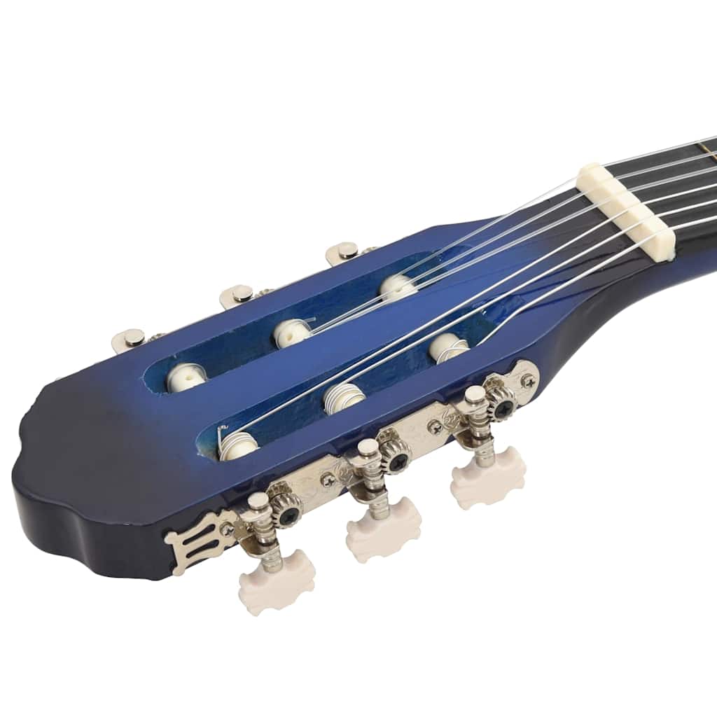 12 Piece Classical Guitar Beginner Set Blue 4/4 39"