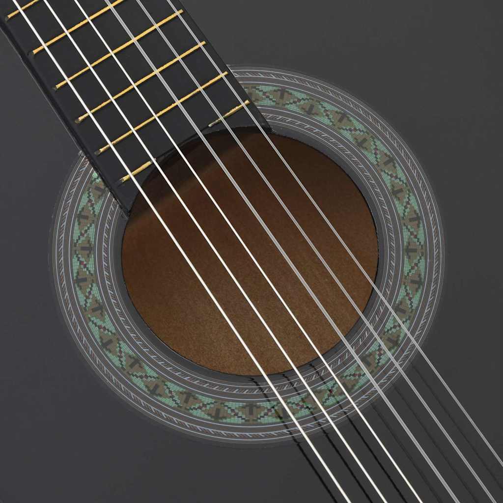 Classical Guitar for Beginner Black 4/4 39" Basswood