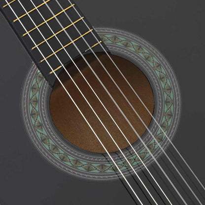 Classical Guitar for Beginner Black 4/4 39" Basswood