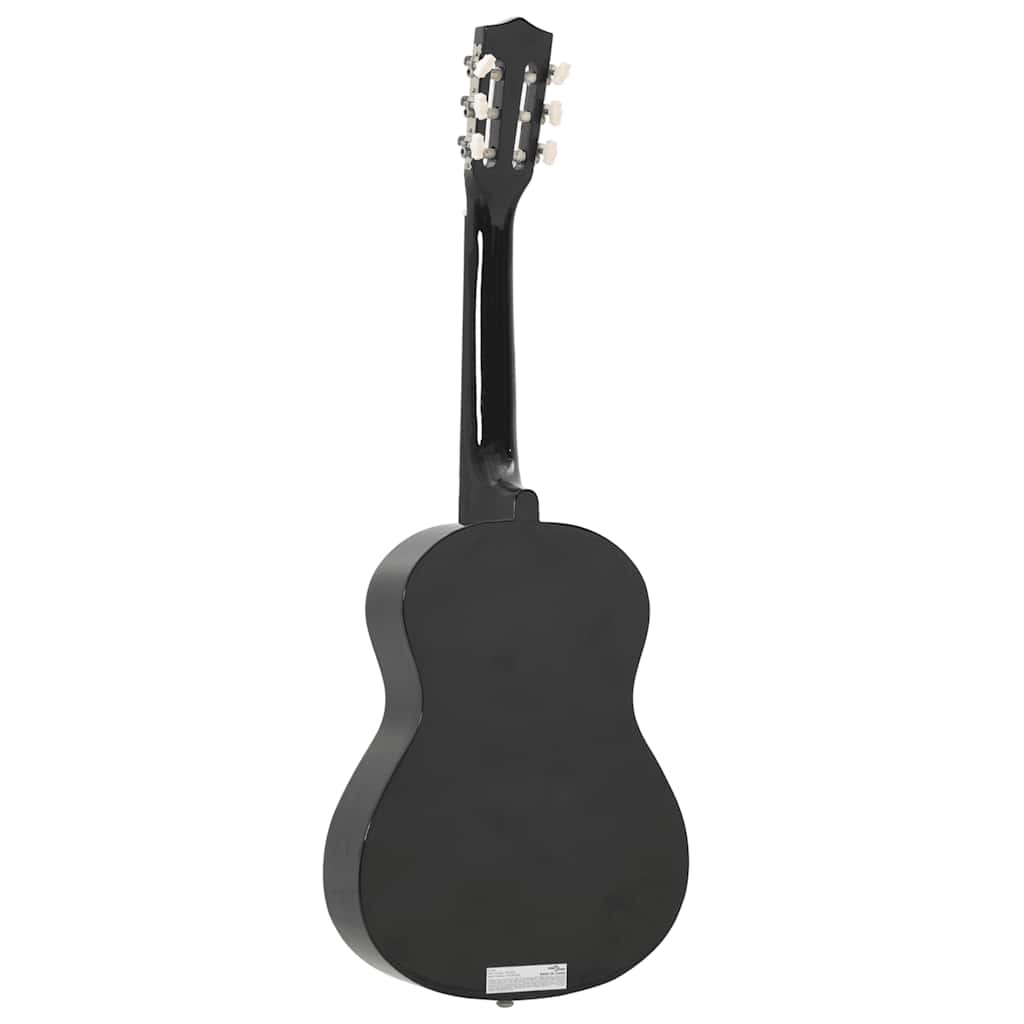 8 Piece Classical Guitar Beginner Set Black 1/2 34"