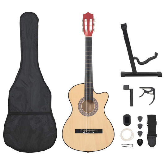 12 Piece Western Acoustic Cutaway Guitar Set with 6 Strings 38