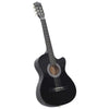 12 Piece Western Classical Guitar Set with 6 Strings Black 38"
