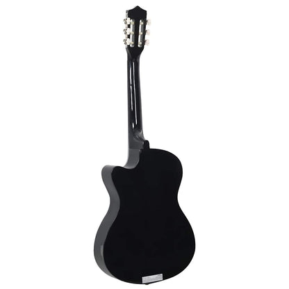 12 Piece Western Classical Guitar Set with 6 Strings Black 38"