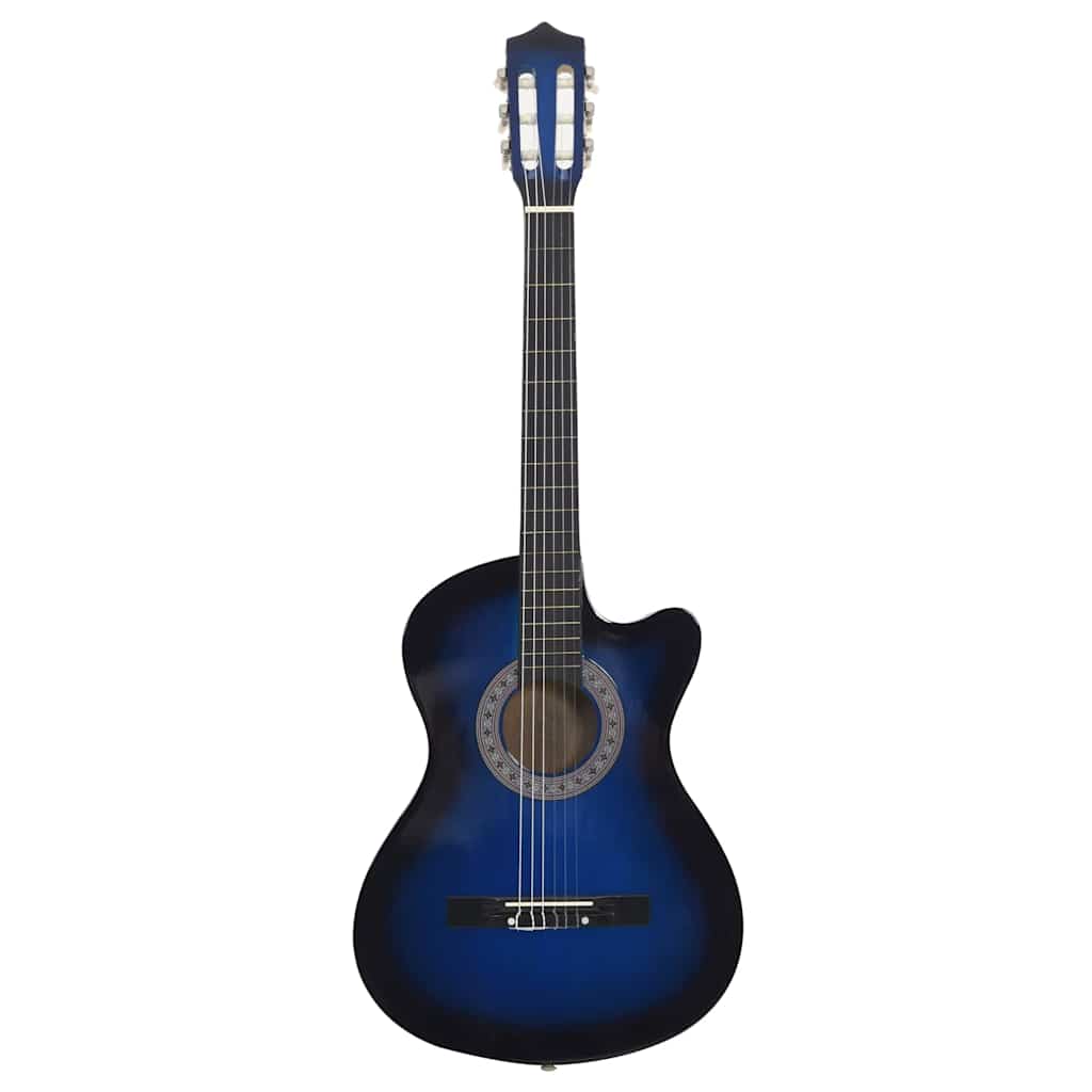 Western Classical Cutaway Guitar with 6 Strings Blue Shaded 38
