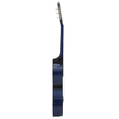 Western Classical Cutaway Guitar with 6 Strings Blue Shaded 38