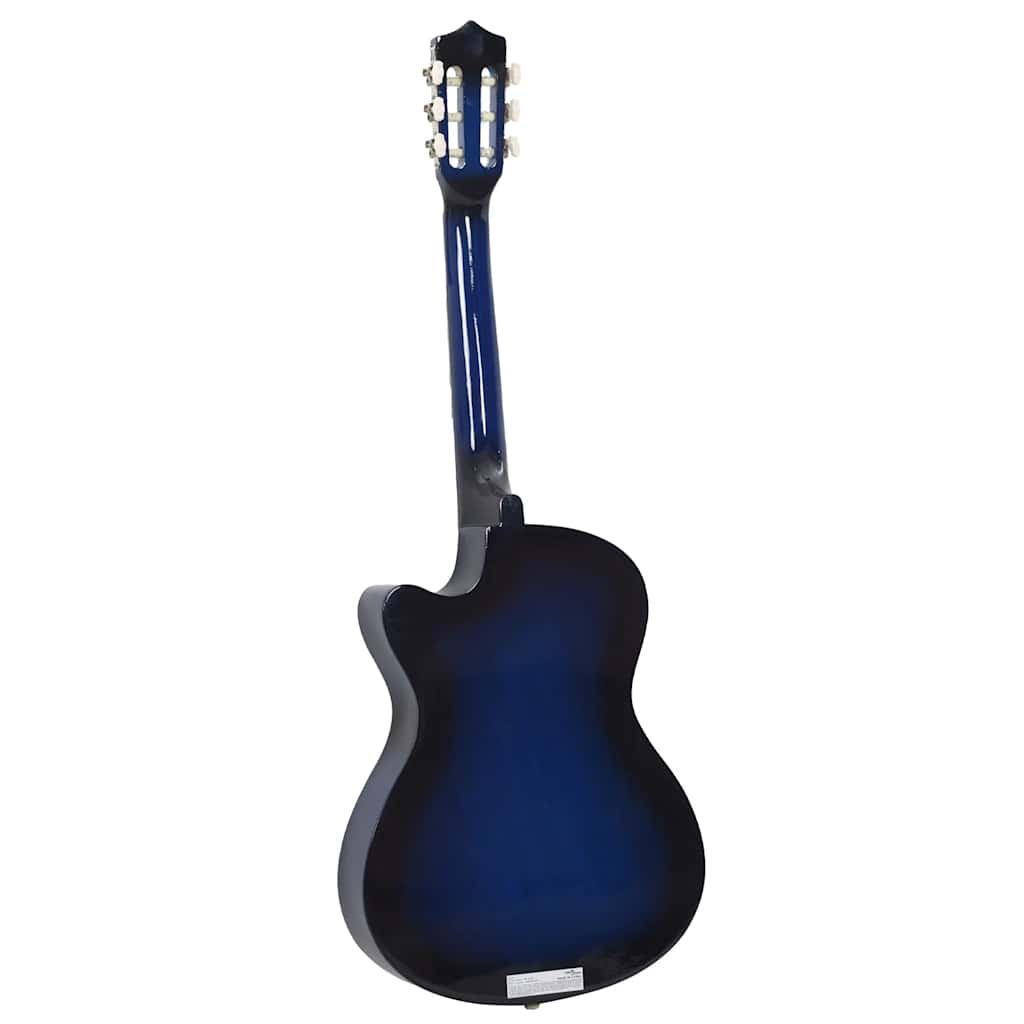 Western Classical Cutaway Guitar with 6 Strings Blue Shaded 38