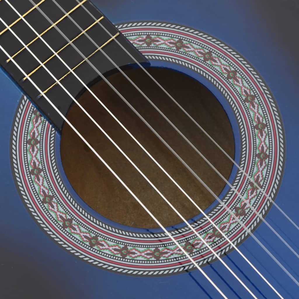 Western Classical Cutaway Guitar with 6 Strings Blue Shaded 38