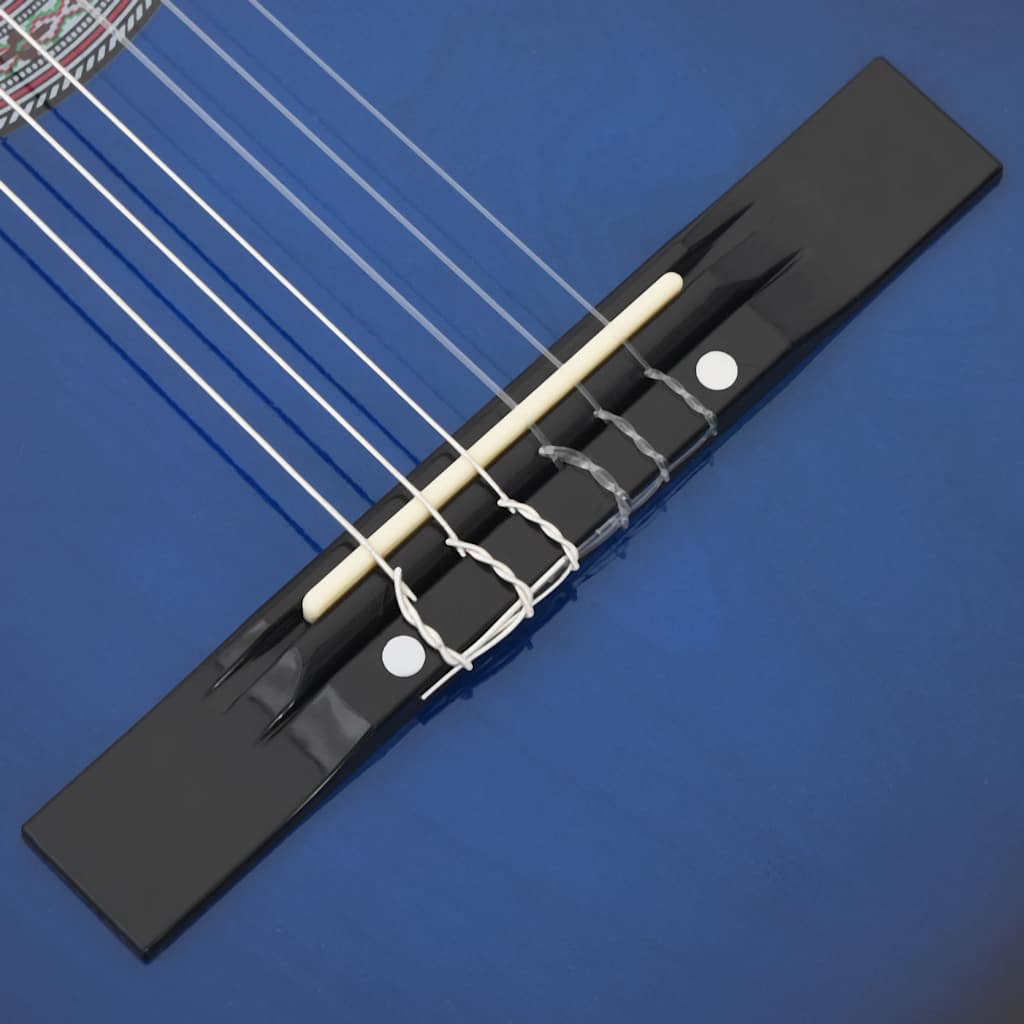 Western Classical Cutaway Guitar with 6 Strings Blue Shaded 38