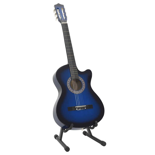 12 Piece Western Classical Guitar Set with 6 Strings Blue 38