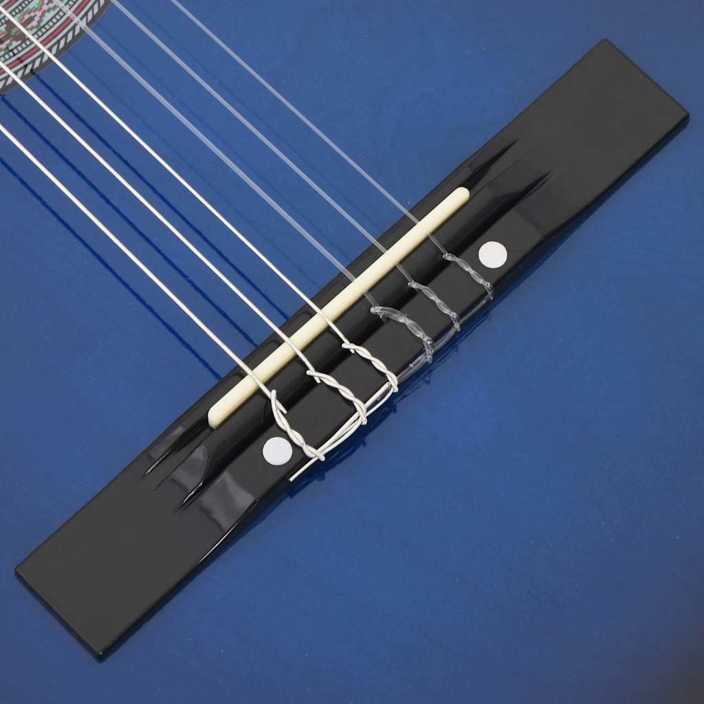 12 Piece Western Classical Guitar Set with 6 Strings Blue 38