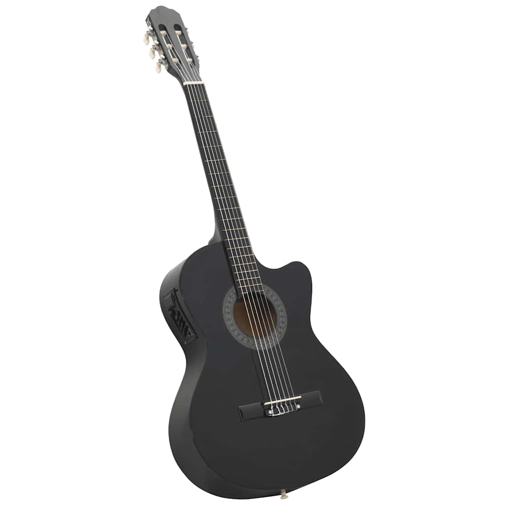 Western Classical Cutaway Guitar with Equalizer 6 Strings Black