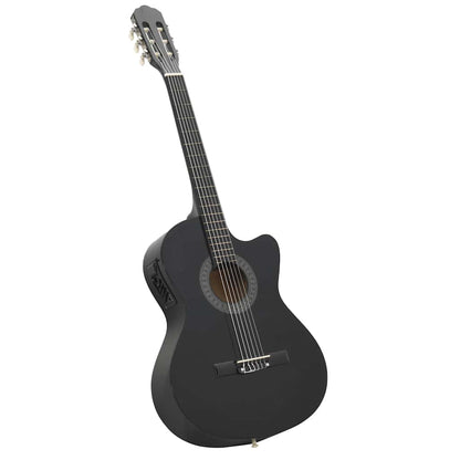 Western Classical Cutaway Guitar with Equalizer 6 Strings Black