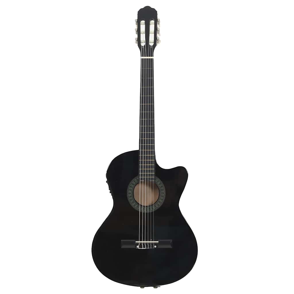 Western Classical Cutaway Guitar with Equalizer 6 Strings Black