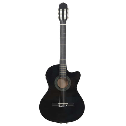 Western Classical Cutaway Guitar with Equalizer 6 Strings Black