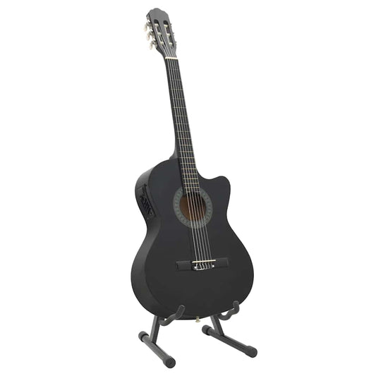 12 Piece Western Guitar Set with Equalizer and 6 Strings Black