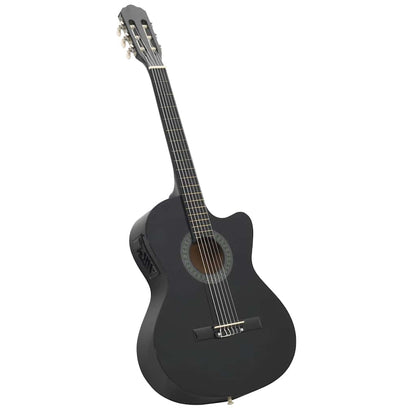 12 Piece Western Guitar Set with Equalizer and 6 Strings Black