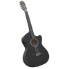 12 Piece Western Guitar Set with Equalizer and 6 Strings Black