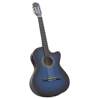 Western Classical Cutaway Guitar with Equalizer 6 Strings Blue