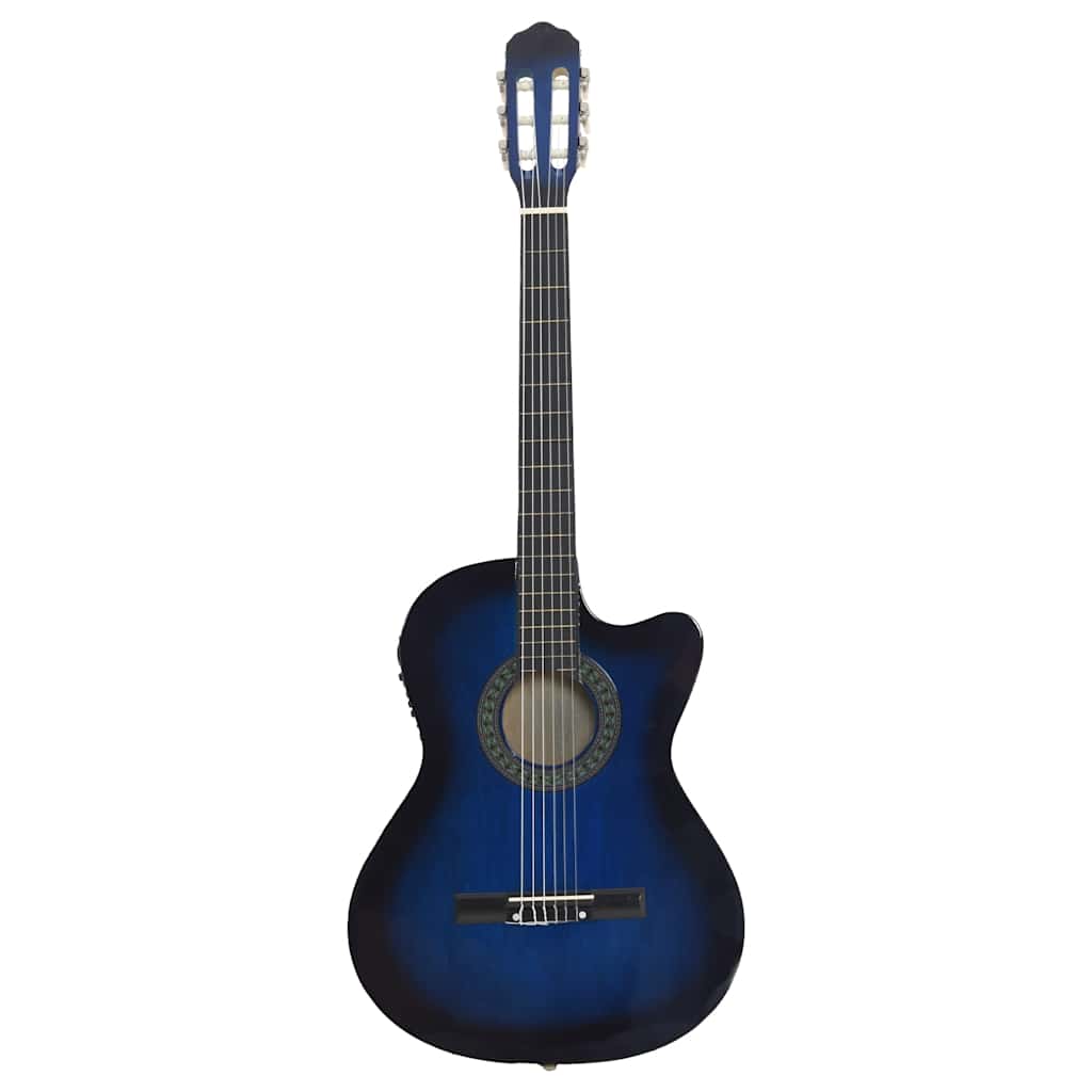 Western Classical Cutaway Guitar with Equalizer 6 Strings Blue