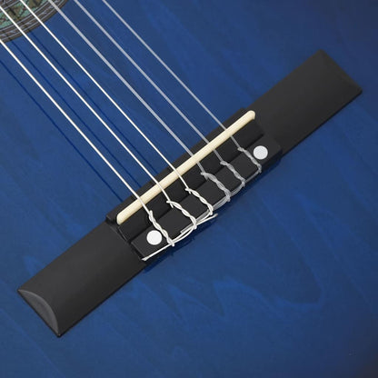 Western Classical Cutaway Guitar with Equalizer 6 Strings Blue